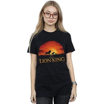 Vêtements Femme T-shirts manches longues Disney The Lion King Movie Sunset Logo Noir