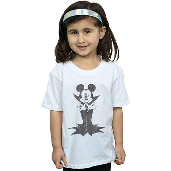 Vêtements Fille T-shirts manches longues Disney Mickey Mouse Dracula Blanc