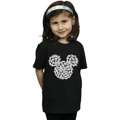 Vêtements Fille T-shirts manches longues Disney Mickey Mouse Head Of Hands Noir