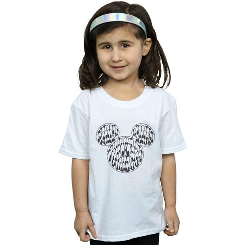 Vêtements Fille T-shirts manches longues Disney Mickey Mouse Head Of Eyes Blanc