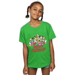 Vêtements Fille T-shirts manches longues Disney Mickey Mouse And Friends Christmas Vert