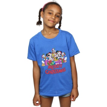 Vêtements Fille T-shirts manches longues Disney Mickey Mouse And Friends Christmas Bleu