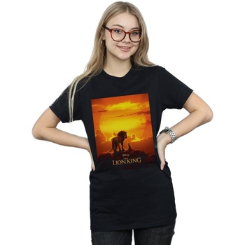 Vêtements Femme T-shirts manches longues Disney The Lion King Movie Sunset Poster Noir