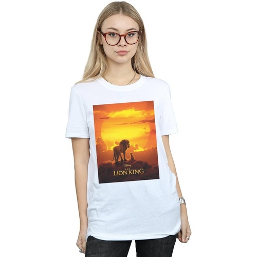 Vêtements Femme T-shirts manches longues Disney The Lion King Movie Sunset Poster Blanc
