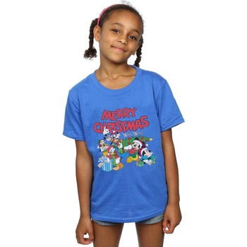 Vêtements Fille T-shirts manches longues Disney Mickey And Friends Winter Wishes Bleu