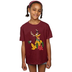 Vêtements Fille T-shirts manches longues Disney Pluto Christmas Reindeer Multicolore