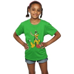 Vêtements Fille T-shirts manches longues Disney Pluto Christmas Reindeer Vert