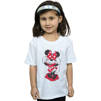 Vêtements Fille T-shirts manches longues Disney Minnie Mouse Bow Eyes Blanc