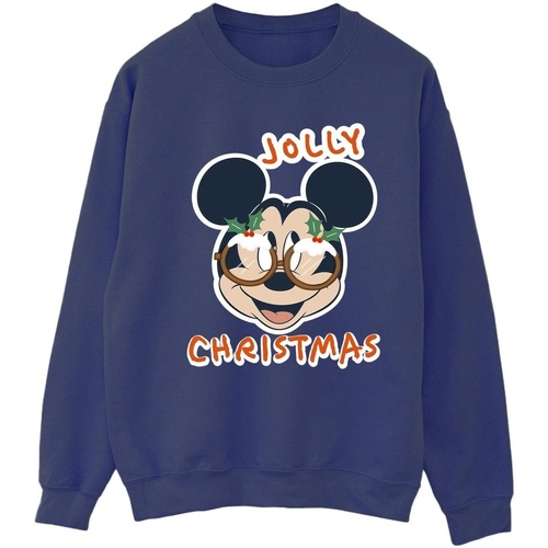 Vêtements Femme Sweats Disney Mickey Mouse Jolly Christmas Glasses Bleu