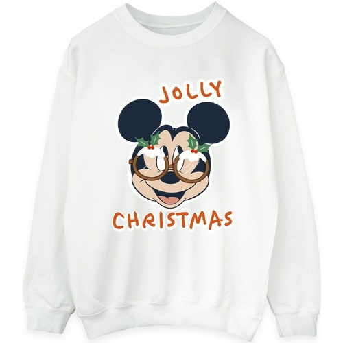 Vêtements Femme Sweats Disney Mickey Mouse Jolly Christmas Glasses Blanc