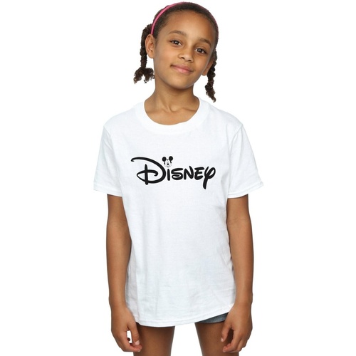 Vêtements Fille T-shirts manches longues Disney Mickey Mouse Head Logo Blanc