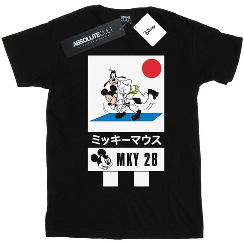 Vêtements Fille T-shirts manches longues Disney Mickey And Goofy Karate Noir