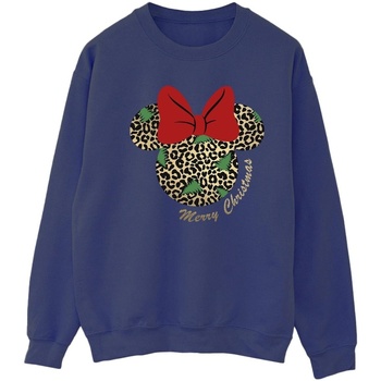 Vêtements Femme Sweats Disney Minnie Mouse Leopard Christmas Bleu