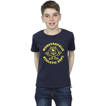 Vêtements Garçon T-shirts manches courtes Disney Monsters University Monstropolis Bleu