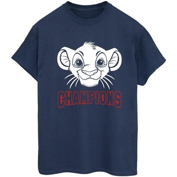 Vêtements Femme T-shirts manches longues Disney The Lion King Simba Face Champion Bleu