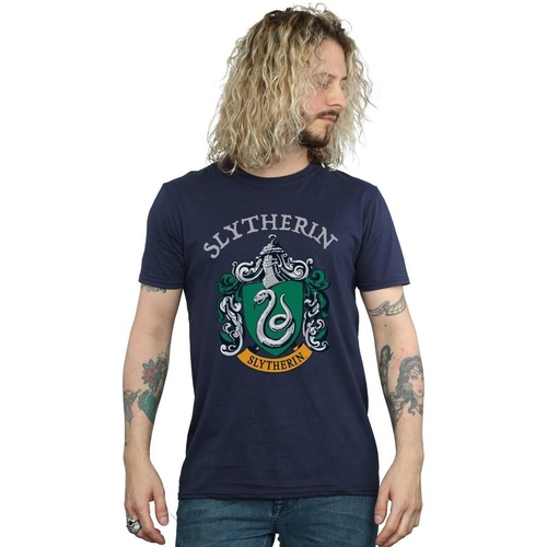 Vêtements Homme T-shirts manches longues Harry Potter Slytherin Crest Bleu