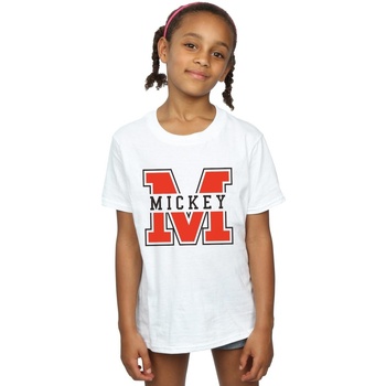 Vêtements Fille T-shirts manches longues Disney Mickey Mouse M Blanc
