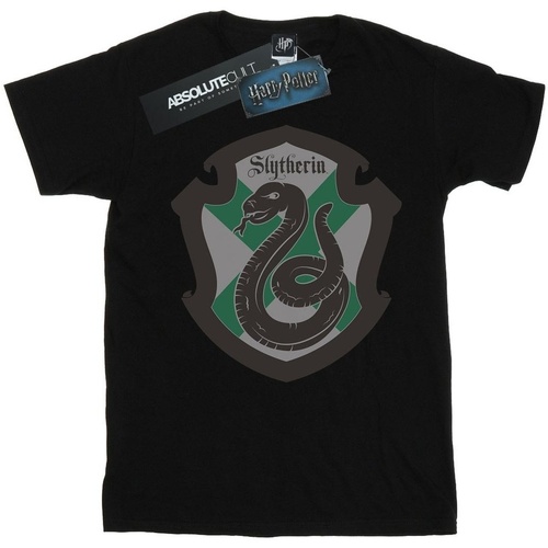 Vêtements Homme T-shirts manches longues Harry Potter Slytherin Crest Flat Noir
