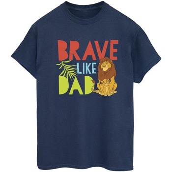 Vêtements Femme T-shirts manches longues Disney The Lion King Brave Like Dad Bleu