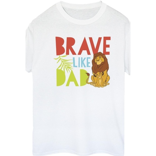 Vêtements Femme T-shirts manches longues Disney The Lion King Brave Like Dad Blanc