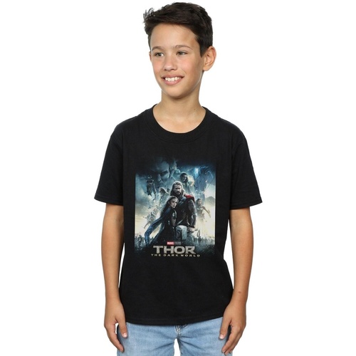 Vêtements Garçon T-shirts manches courtes Marvel Studios Thor The Dark World Poster Noir