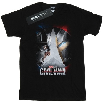 Vêtements Garçon T-shirts manches courtes Marvel Studios Captain America Civil War Poster Noir