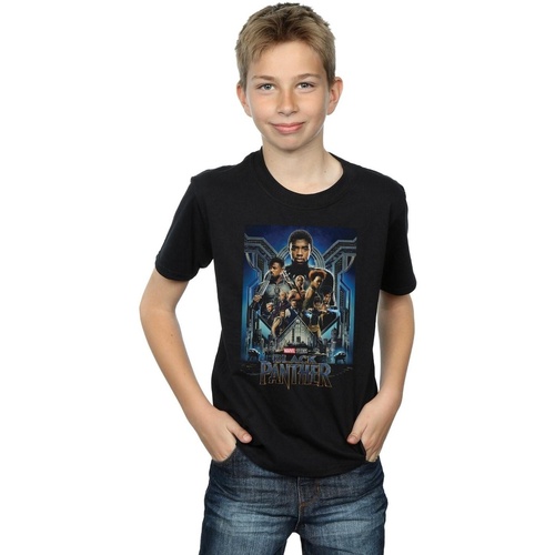 Vêtements Garçon T-shirts manches courtes Marvel Studios Black Panther Poster Noir