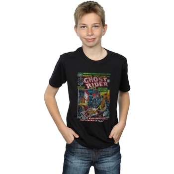 Vêtements Garçon T-shirts manches courtes Marvel Ghost Rider Distressed Spotlight Noir