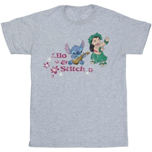 Vêtements Femme T-shirts manches longues Disney Lilo And Stitch Hawaii Gris