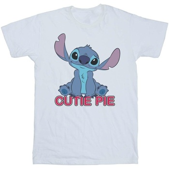 Vêtements Femme T-shirts manches longues Disney Lilo And Stitch Stitch Cutie Pie Blanc