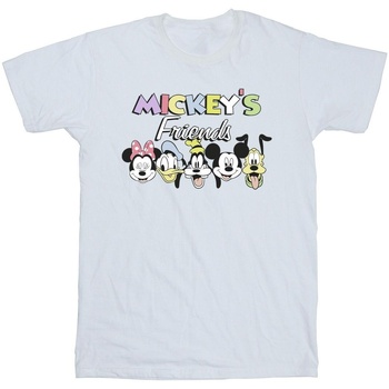 Vêtements Fille T-shirts manches longues Disney Mickey Mouse And Friends Faces Blanc