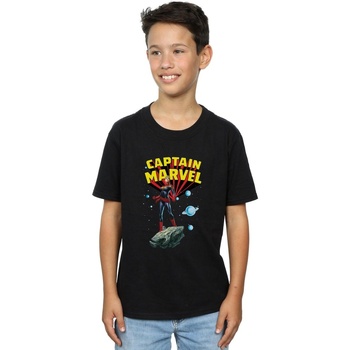 Vêtements Garçon T-shirts manches courtes Marvel Captain  Space Pose Noir