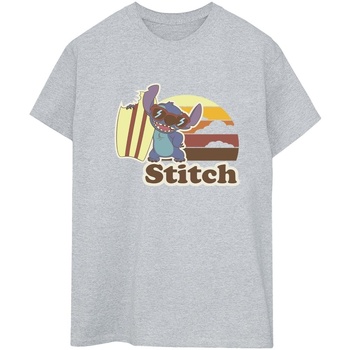 Vêtements Femme T-shirts manches longues Disney Lilo And Stitch Bitten Surfboard Gris