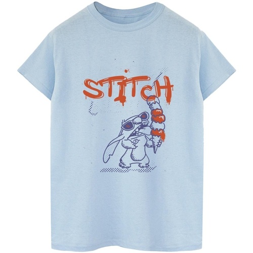 Vêtements Femme T-shirts manches longues Disney Lilo & Stitch Ice Cream Bleu