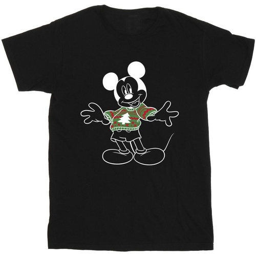 Vêtements Fille T-shirts manches longues Disney Mickey Mouse Xmas Jumper Noir