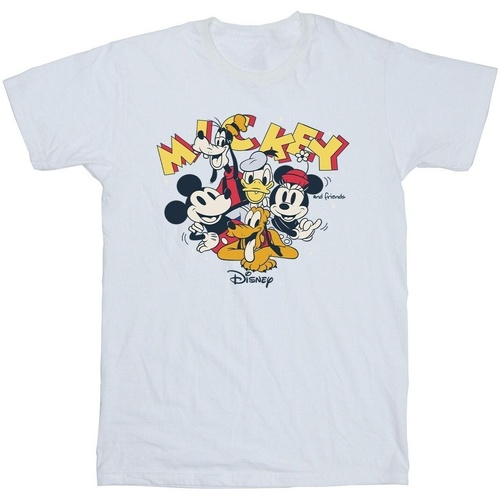 Vêtements Fille T-shirts manches longues Disney Mickey Mouse Group Blanc