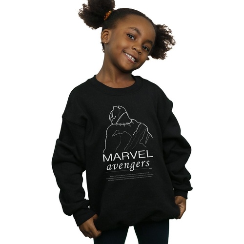 Vêtements Fille Sweats Marvel Black Panther Single Line Noir