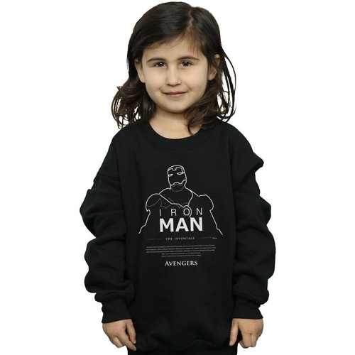 Vêtements Fille Sweats Marvel Iron Man Single Line Noir