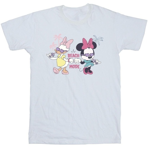 Vêtements Fille T-shirts manches longues Disney Minnie Daisy Beach Mode Blanc