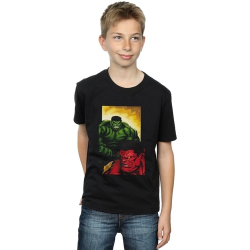 Vêtements Garçon T-shirts manches courtes Marvel Red Hulk Vs Green Hulk Noir