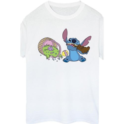 Vêtements Femme T-shirts manches longues Disney Lilo And Stitch Stitch Easter Eggs Blanc