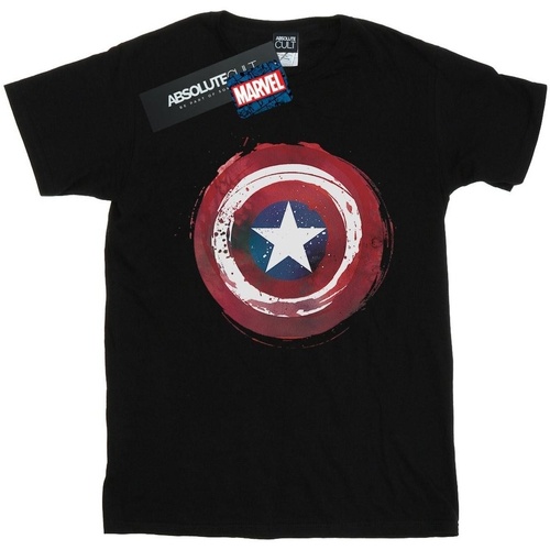 Vêtements Garçon T-shirts manches courtes Marvel Captain America Splatter Shield Noir
