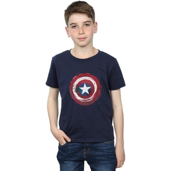 Vêtements Garçon T-shirts manches courtes Marvel Captain America Splatter Shield Bleu