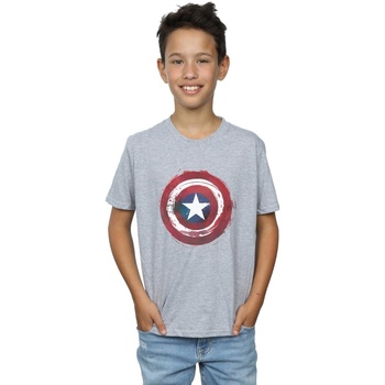 Vêtements Garçon T-shirts manches courtes Marvel Captain America Splatter Shield Gris