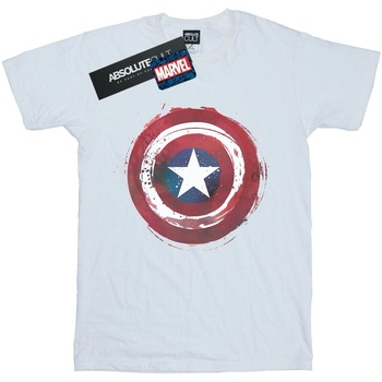 Vêtements Garçon T-shirts manches courtes Marvel Captain America Splatter Shield Blanc