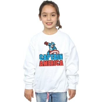 Vêtements Fille Sweats Marvel Captain America Pixelated Blanc