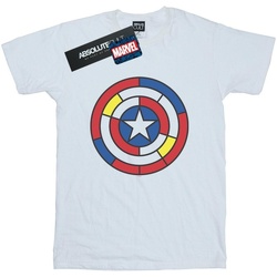 Vêtements Garçon T-shirts manches courtes Marvel Captain America Stained Glass Shield Blanc
