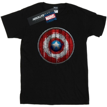 Vêtements Garçon T-shirts manches courtes Marvel Captain America Wooden Shield Noir