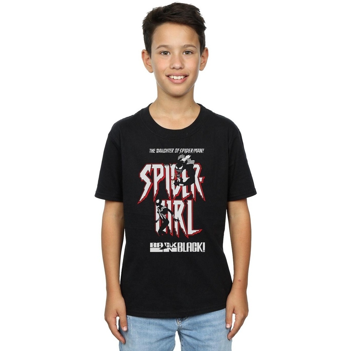 Vêtements Garçon T-shirts manches courtes Marvel Spider-Girl Back In Black Noir