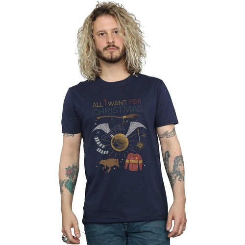 Vêtements Homme T-shirts manches longues Harry Potter Nouveautés de ce mois Bleu
